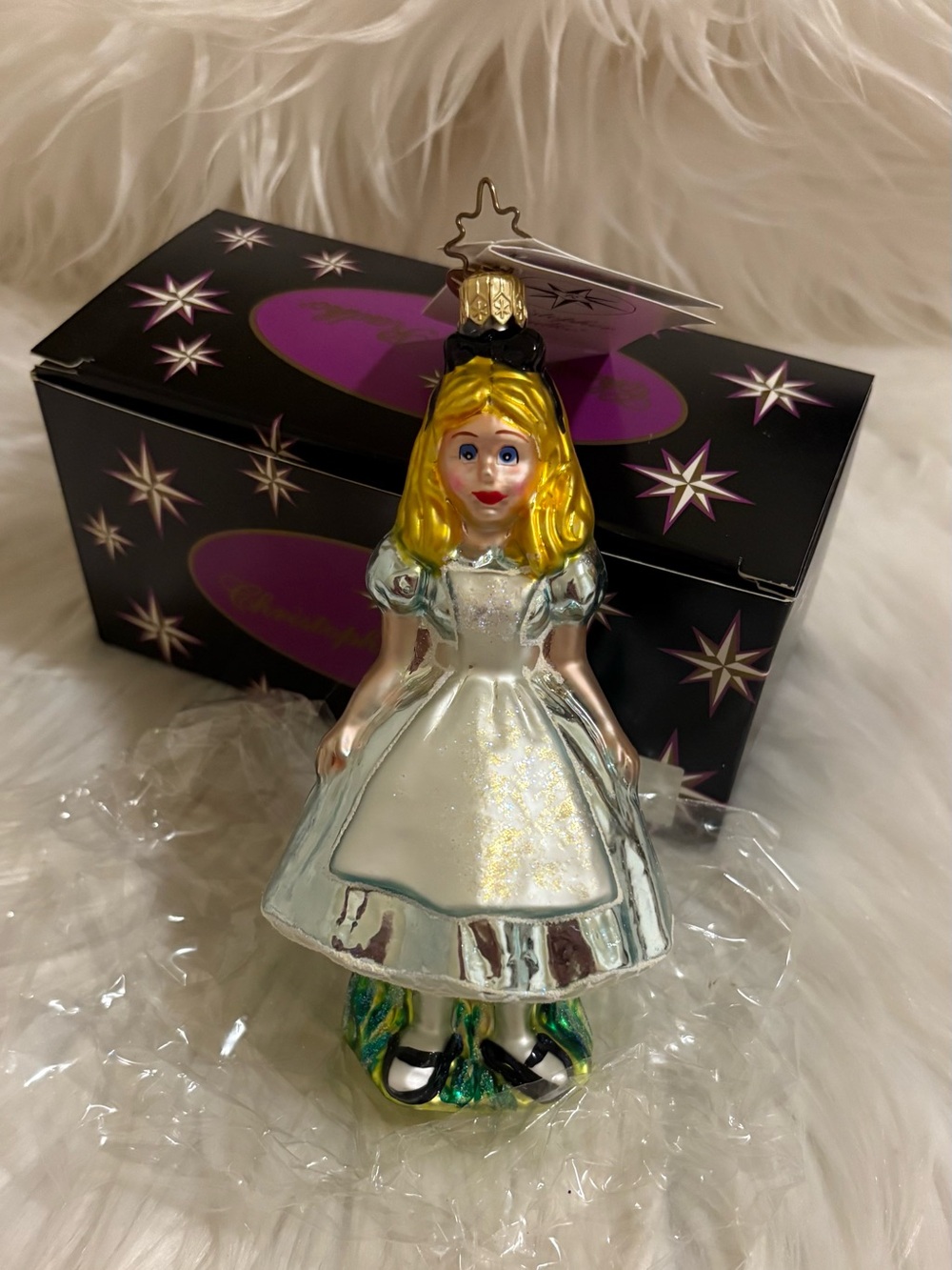 RARE Christopher Radko Alice in Wonderland Glass Ornament